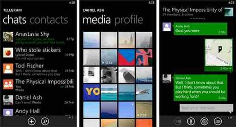 Telegram Nokia Lumia Download Messenger per Windows Phone 