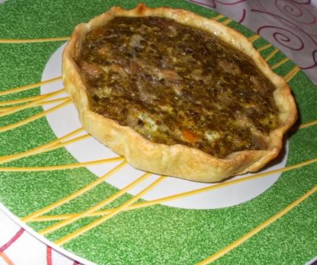 Crostata salata con lenticchie e pancetta