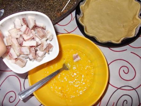 Crostata salata con lenticchie e pancetta