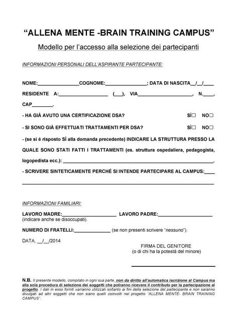 AllenaMente, Brain training Campus: progetto gratuito per bambini e ragazzi DSA e disprassici