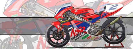 Motorcycle Art - Honda NSR 250 GP 1995 by Evan DeCiren