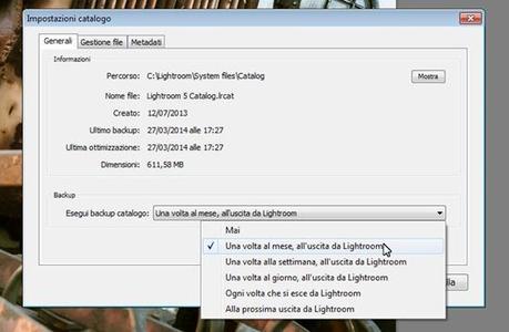 lightroom backup catalogo