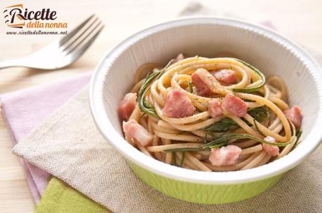 spaghetti agretti pancetta