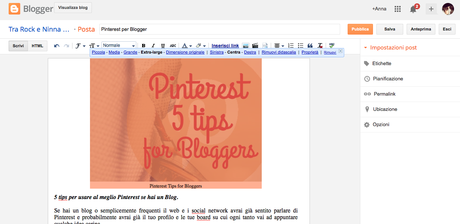 Pinterest per Blogger