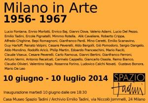 invito mostra Milano in arte 1956 - 1967