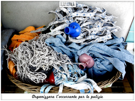 Organizzare l'occorrente per le pulizie - Mochi Puliti