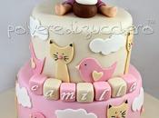 Torta decorata battesimo piani bimba: cake topper storia della gabbianella gatto