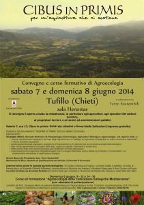 Cibus in primis, Convegno e corso di Agroecologia, 7 e 8 giugno, Tufillo (Chieti)