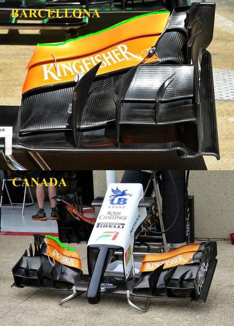 GP. Canada: anche sulla Force India è stata modificata l'ala anteriore