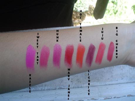 Swatches: NYX Butter Lipstick, Macaron lippie, Lip liner