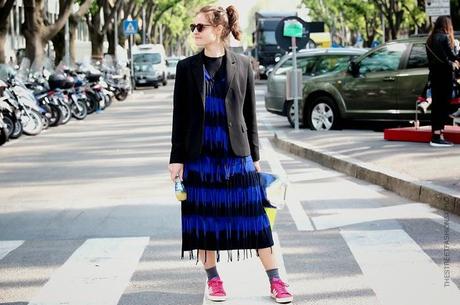 In the Street...Black + Blue...Via Bergognone, Milan