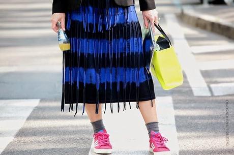 In the Street...Black + Blue...Via Bergognone, Milan