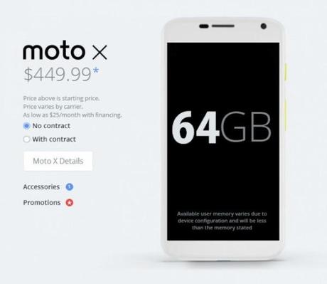 Motorola Moto X da 64 GB a 449 dollari 600x521 Motorola Moto X da 64 GB a 449 dollari smartphone  Motorola Moto X motorola Moto X 