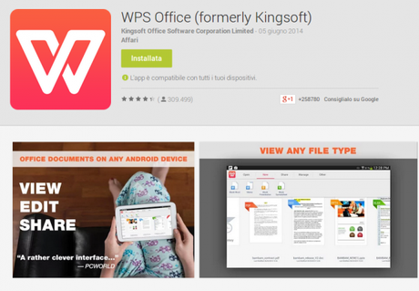 WPS Office formerly Kingsoft App Android su Google Play 600x417 Kingsoft Office diventa WPS Office ed offre ancora più funzionalità applicazioni  play store google play store 