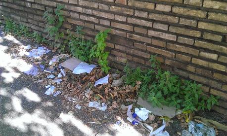 Via dei Frentani. Le prove provate di una strada centralissima che non viene pulita da cento giorni. Ormai la spazzatura è fossile, presto protetta dalla Sovrintendenza?