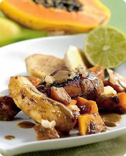 Pollo al curry con patate e banane