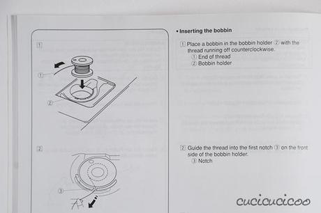 Elna Lotus instruction manual: inserting the bobbin