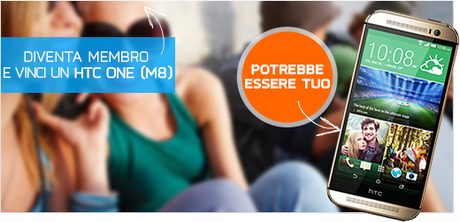 Club trendy premia i suoi membri con un HTC One M8.