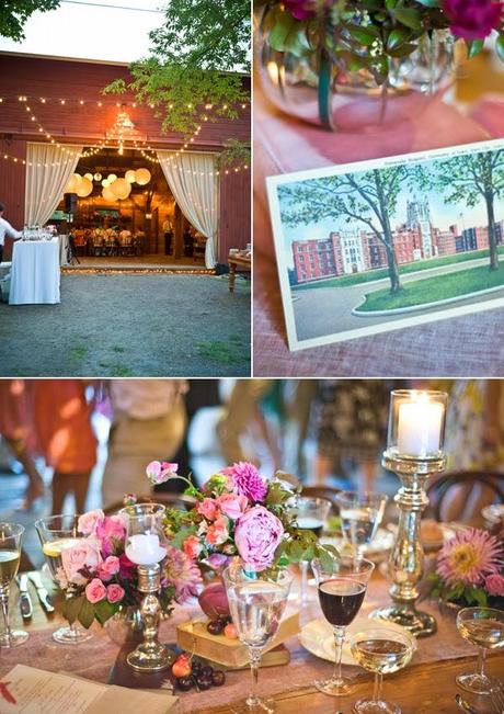 romantic pink farm wedding