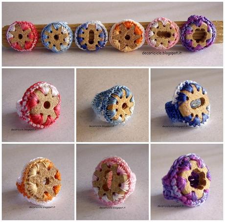 Collage Anelli di sughero e cotone, seconda versione