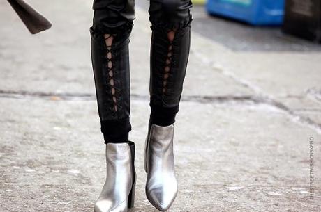 In the Street...Corset Lace-up Leather Pants...Rock Spirit