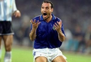 Un'immagine emblematica di Totò Schillaci ai mondiali di Italia '90