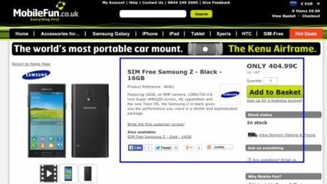 SIM Free Samsung Z   Black   16GB