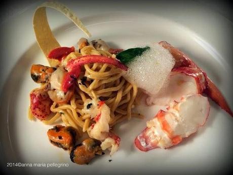 Catajo 2014, foto e ricette.Tagliolini di farina monococco con scaloppa di astice al vapore