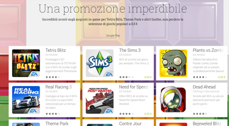 Una promozione imperdibile App Android su Google Play 600x331 Promozione EA Mobile: tanti giochi a 0,50 euro su Play Store giochi play store google play store Una promozione imperdibile App Android su Google Play 600x331 Promozione EA Mobile: tanti giochi a 0,50 euro su Play Store giochi play store google play store