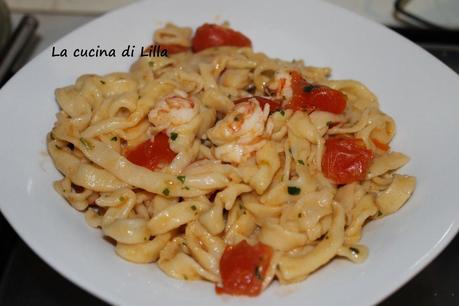 Piatti di mare: Tagliatelle ai gamberi e pomodorini