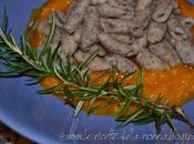 Cavatelli farina ceci neri vegan purea carote rosmarino