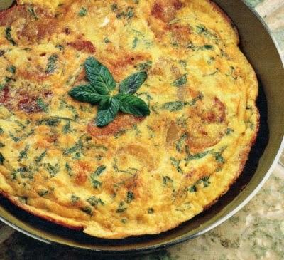 Frittata con patate, menta e pecorino