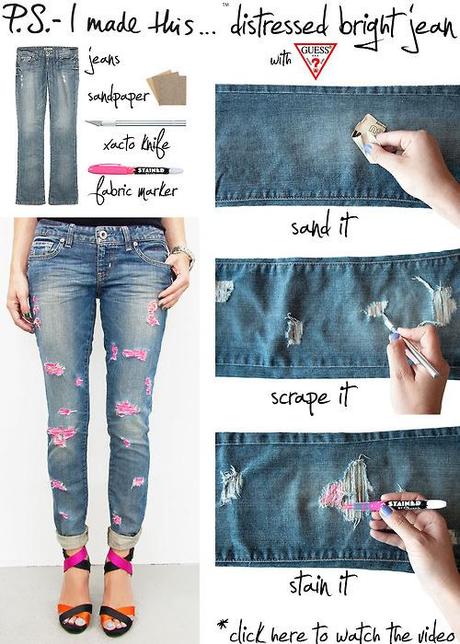 DIY-Distressed-Coloured-Jeans