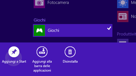 Aggiungi app alla schermata Start