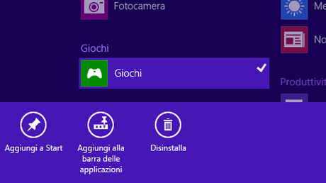 Seleziona le app