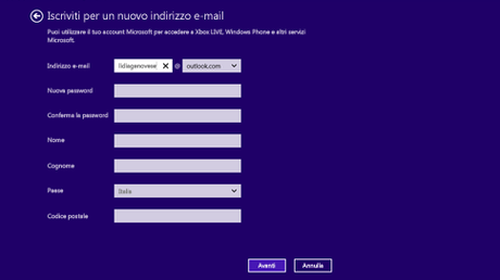 Ottieni un nuovo account Microsoft con un indirizzo email completamente nuovo