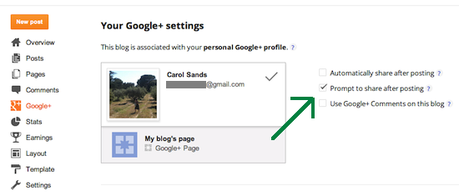 Condivisione dei post su Google+