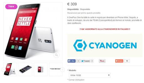 OnePlus One disponibile senza inviti a €309