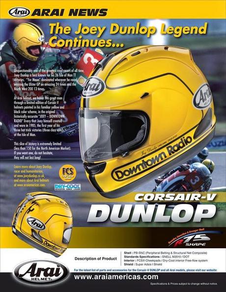 Arai RX-GP Joey Dunlop 1985 Replica Limited Edition 2014
