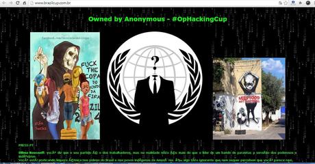 Brasile 2014: #OpHackingCup, Anonymous rivendica gli attacchi informatici