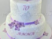 Torta piani shabby chic rose ortensie lilla 70enne