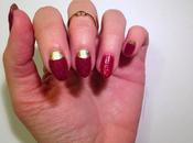 Velvet manicure Burgundy Gold