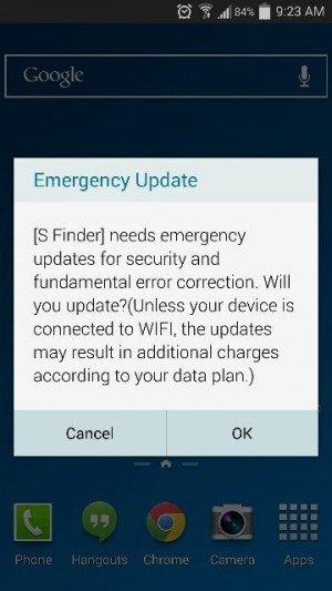 Samsungs S Finder emergency update shows up on a Galaxy Note 3 300x533 Samsung Galaxy Note 3 e Galaxy S5 stanno ricevendo un aggiornamento di emergenza news  samsung galaxy s5 Samsung Galaxy Note 3 samsung 