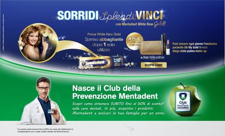 MENTADENT - Dentifricio White Now Gold Triple Power + concorso -