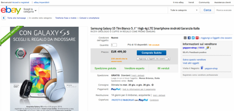 Samsung Galaxy S5 Garanzia Italia a 499 euro Tim Bianco 5.1  16gb 4g LTE Smartphone Android Garanzia Italia   eBay