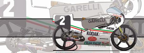 Motorcycle Art - Garelli 125 GP by Evan DeCiren