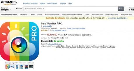 InstaWeather PRO Amazon.it App Shop per Android 600x319 Instaweather Pro gratis per tutta la settimana su Amazon App Shop applicazioni  App Shop amazon app shop 