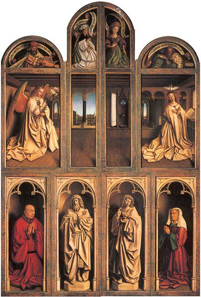 La Bellezza Rivelata: Corpus domini, la  regalità di Cristo Analizziamo il polittico di Gand, opera di Jan van Eyck, e la Disputa del Sacramento di Raffaello Sanzio.