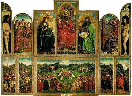 La Bellezza Rivelata: Corpus domini, la  regalità di Cristo Analizziamo il polittico di Gand, opera di Jan van Eyck, e la Disputa del Sacramento di Raffaello Sanzio.