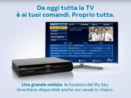 Novità Sky, da oggi MySky registra anche i canali generalisti Rai e Mediaset